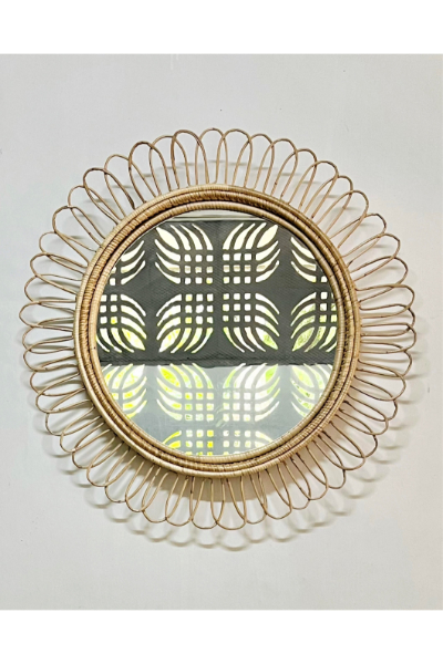 Daas Pethi Large Cane Mirror - Sand